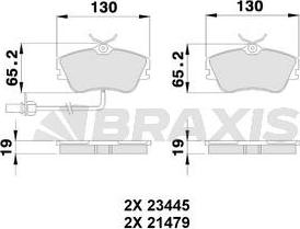 Braxis AB0238 - Brake Pad Set, disc brake autospares.lv