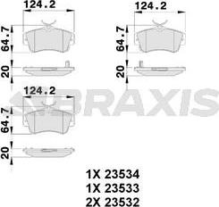 Braxis AB0220 - Brake Pad Set, disc brake autospares.lv