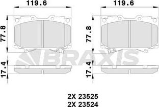 Braxis AB0227 - Brake Pad Set, disc brake autospares.lv