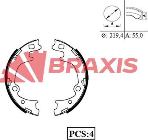 Braxis AC0094 - Brake Shoe Set autospares.lv