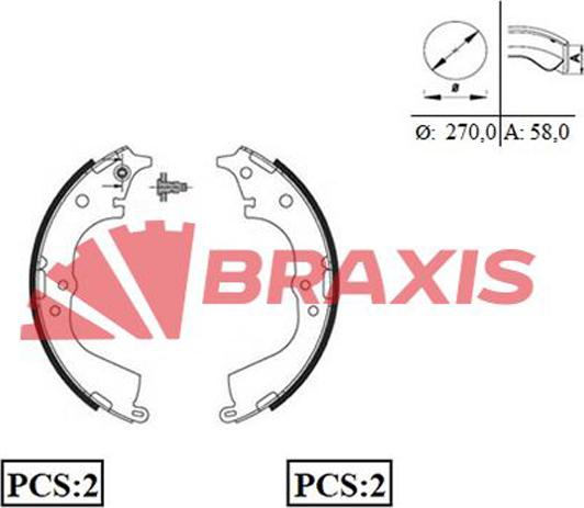 Braxis AC0055 - Brake Shoe Set autospares.lv