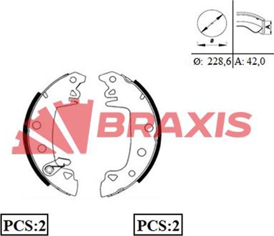 Braxis AC0001 - Brake Shoe Set autospares.lv