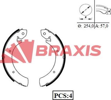 Braxis AC0021 - Brake Shoe Set autospares.lv