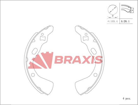 Braxis AC0154 - Brake Shoe Set autospares.lv