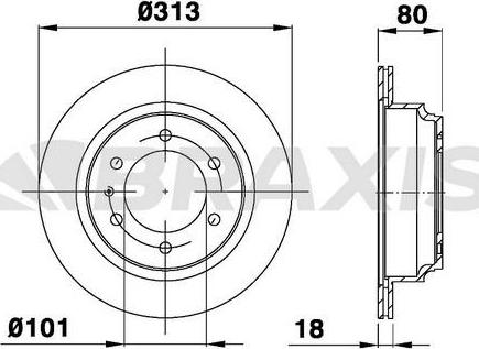 Braxis AD0996 - Brake Disc autospares.lv