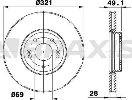 Braxis AD0991 - Brake Disc autospares.lv