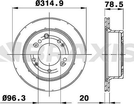 Braxis AD0998 - Brake Disc autospares.lv