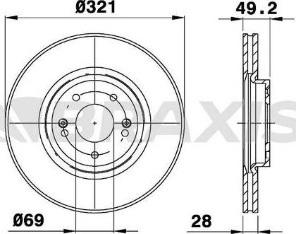 Braxis AD0992 - Brake Disc autospares.lv