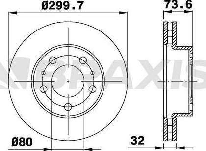 Braxis AD0985 - Brake Disc autospares.lv