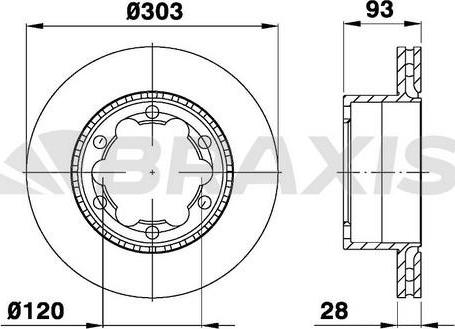 Braxis AD0987 - Brake Disc autospares.lv