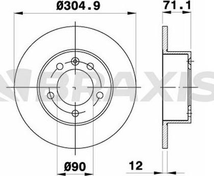 Braxis AD0467 - Brake Disc autospares.lv