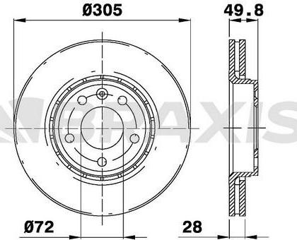 Braxis AD0062 - Brake Disc autospares.lv