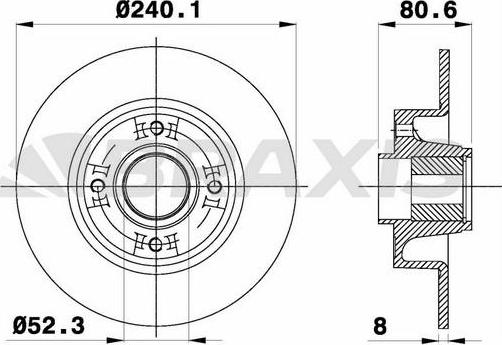 Braxis AD0032 - Brake Disc autospares.lv