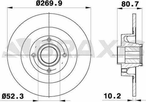 Braxis AD0164 - Brake Disc autospares.lv