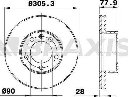 Braxis AD0119 - Brake Disc autospares.lv