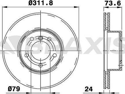 Braxis AD0139 - Brake Disc autospares.lv