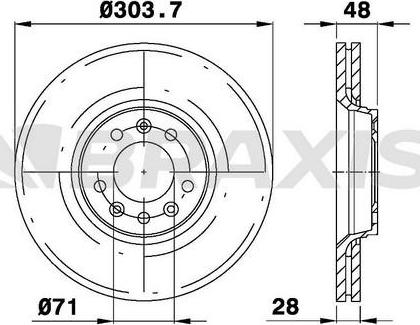 Braxis AD0122 - Brake Disc autospares.lv