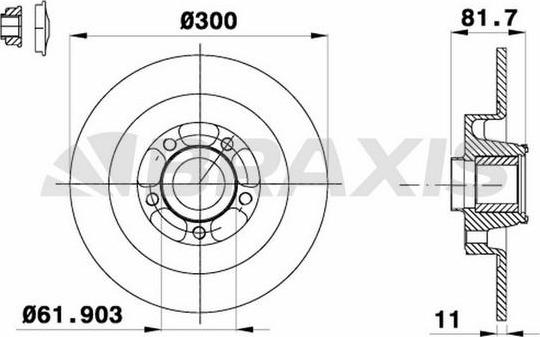 Braxis AD0388 - Brake Disc autospares.lv