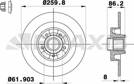 Braxis AD0332 - Brake Disc autospares.lv