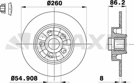 Braxis AD0244 - Brake Disc autospares.lv