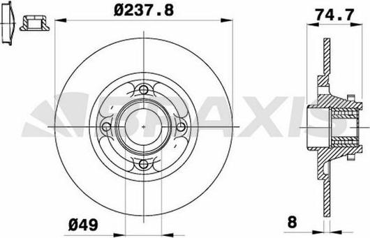 Braxis AD0203 - Brake Disc autospares.lv