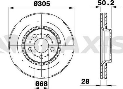 Braxis AD0289 - Brake Disc autospares.lv