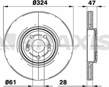 Braxis AD0229 - Brake Disc autospares.lv