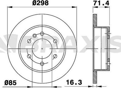 Braxis AD0221 - Brake Disc autospares.lv