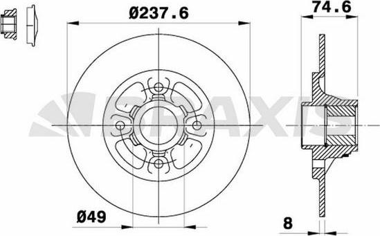 Braxis AD0279 - Brake Disc autospares.lv