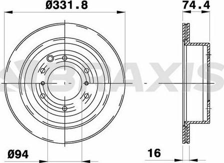 Braxis AD1048 - Brake Disc autospares.lv