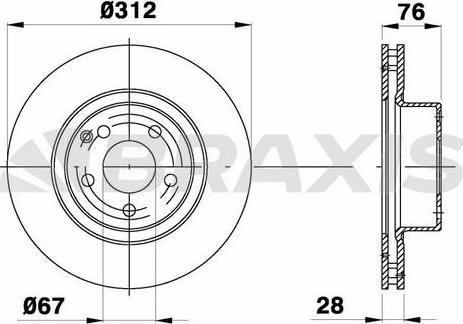 Braxis AD1043 - Brake Disc autospares.lv