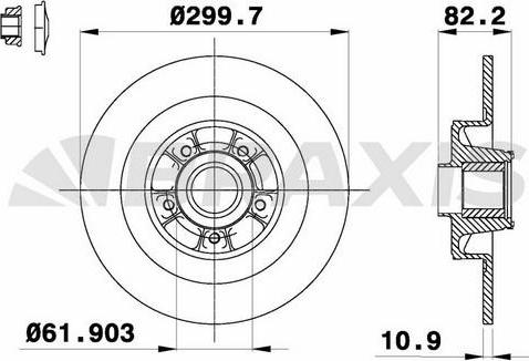 Braxis AD1050 - Brake Disc autospares.lv