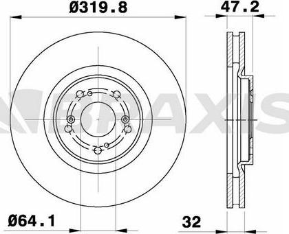 Braxis AD1069 - Brake Disc autospares.lv