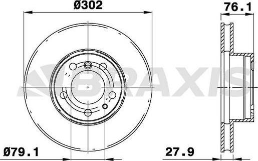 Braxis AD1064 - Brake Disc autospares.lv