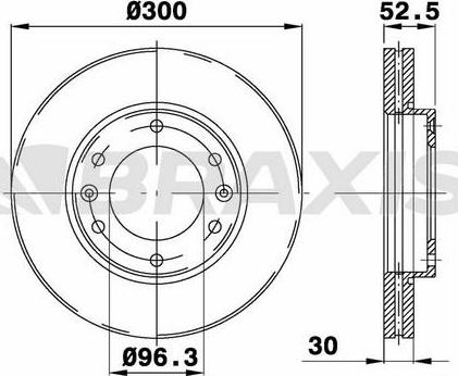 Braxis AD1065 - Brake Disc autospares.lv