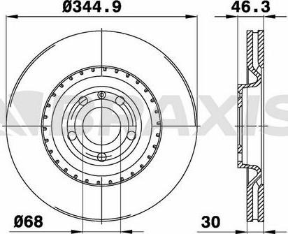 Braxis AD1068 - Brake Disc autospares.lv