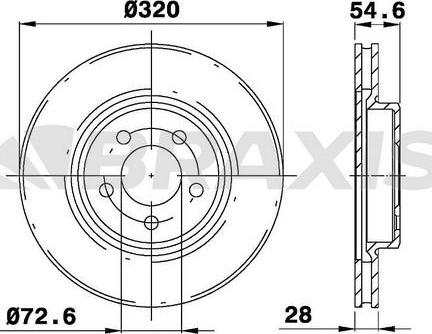 Braxis AD1063 - Brake Disc autospares.lv