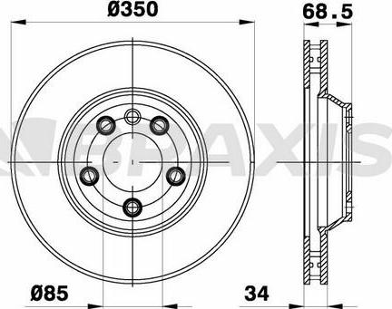 Braxis AD1009 - Brake Disc autospares.lv