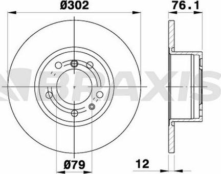 Braxis AD1019 - Brake Disc autospares.lv