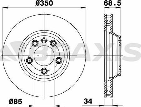 Braxis AD1011 - Brake Disc autospares.lv