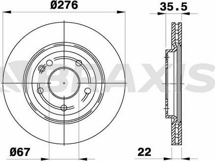 Braxis AD1080 - Brake Disc autospares.lv