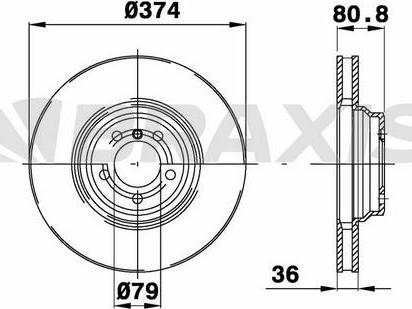 Braxis AD1087 - Brake Disc autospares.lv