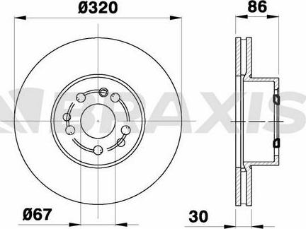 Braxis AD1034 - Brake Disc autospares.lv