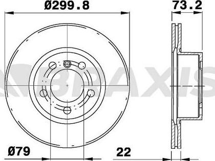 Braxis AD1031 - Brake Disc autospares.lv