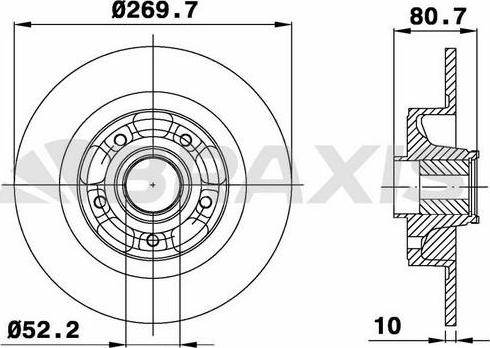 Braxis AD1038 - Brake Disc autospares.lv