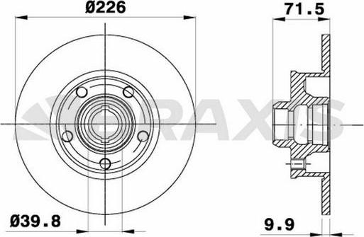 Braxis AD1020 - Brake Disc autospares.lv