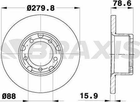 Braxis AD1028 - Brake Disc autospares.lv