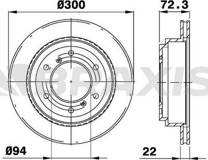 Braxis AD1023 - Brake Disc autospares.lv