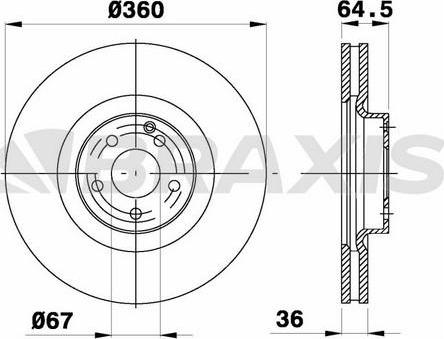 Braxis AD1070 - Brake Disc autospares.lv