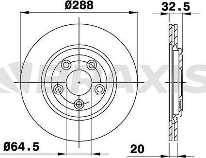 Braxis AE0491 - Brake Disc autospares.lv